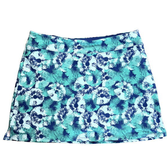 Tranquility Pants - Tranquility Floral skort tennis skort country club Hawaiian theme aqua floral